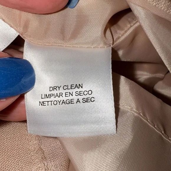 Evan-Picone Sz 12 Linen Sheath Dress Beaded Office Neutral Light Academia - Picture 13 of 13